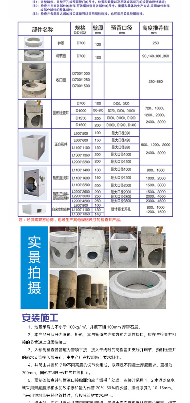 预制混凝土检查井