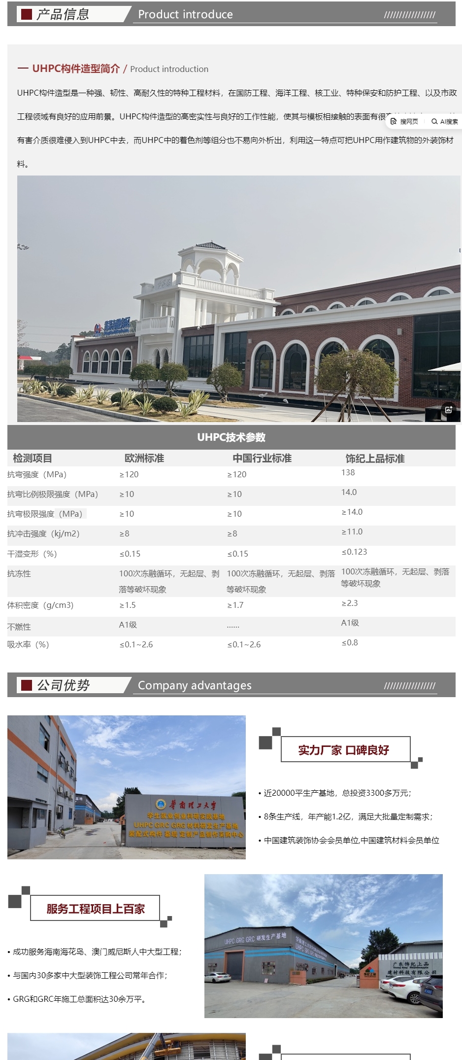 UHPC构件造型