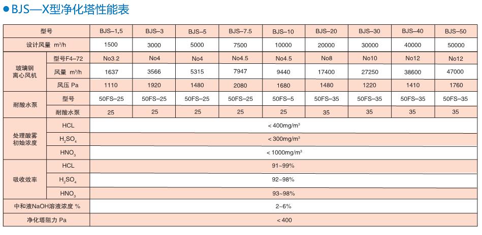 BJS-X型酸雾（废气）净化塔