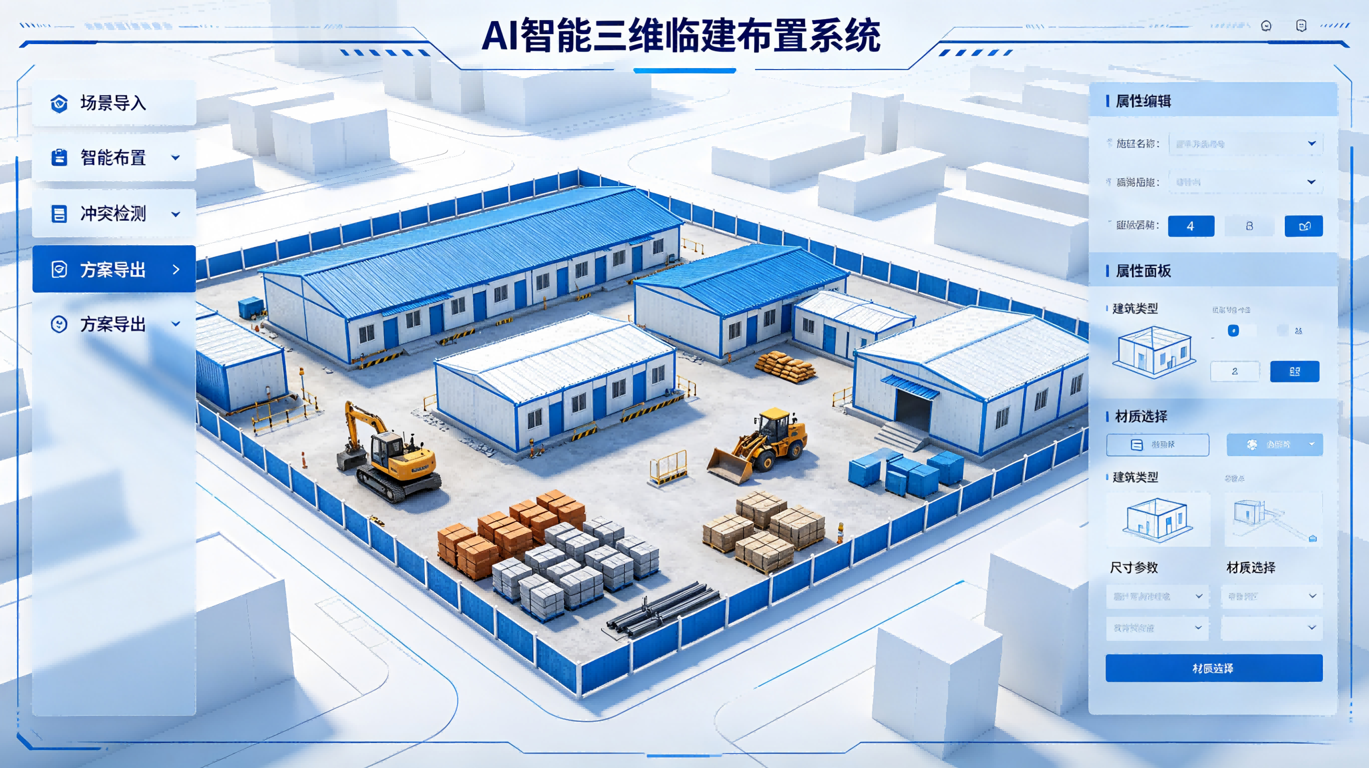 AI智能三维临建布置系统