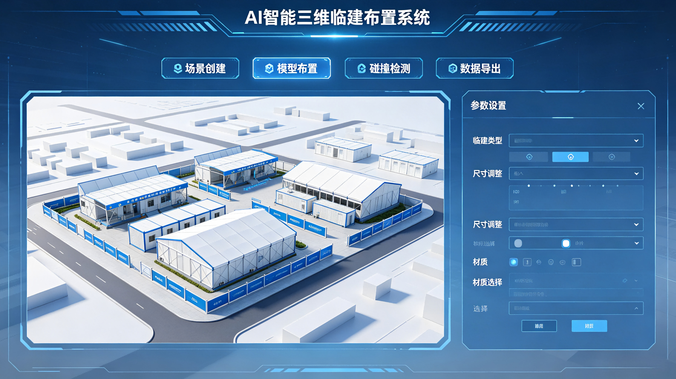 AI智能三维临建布置系统