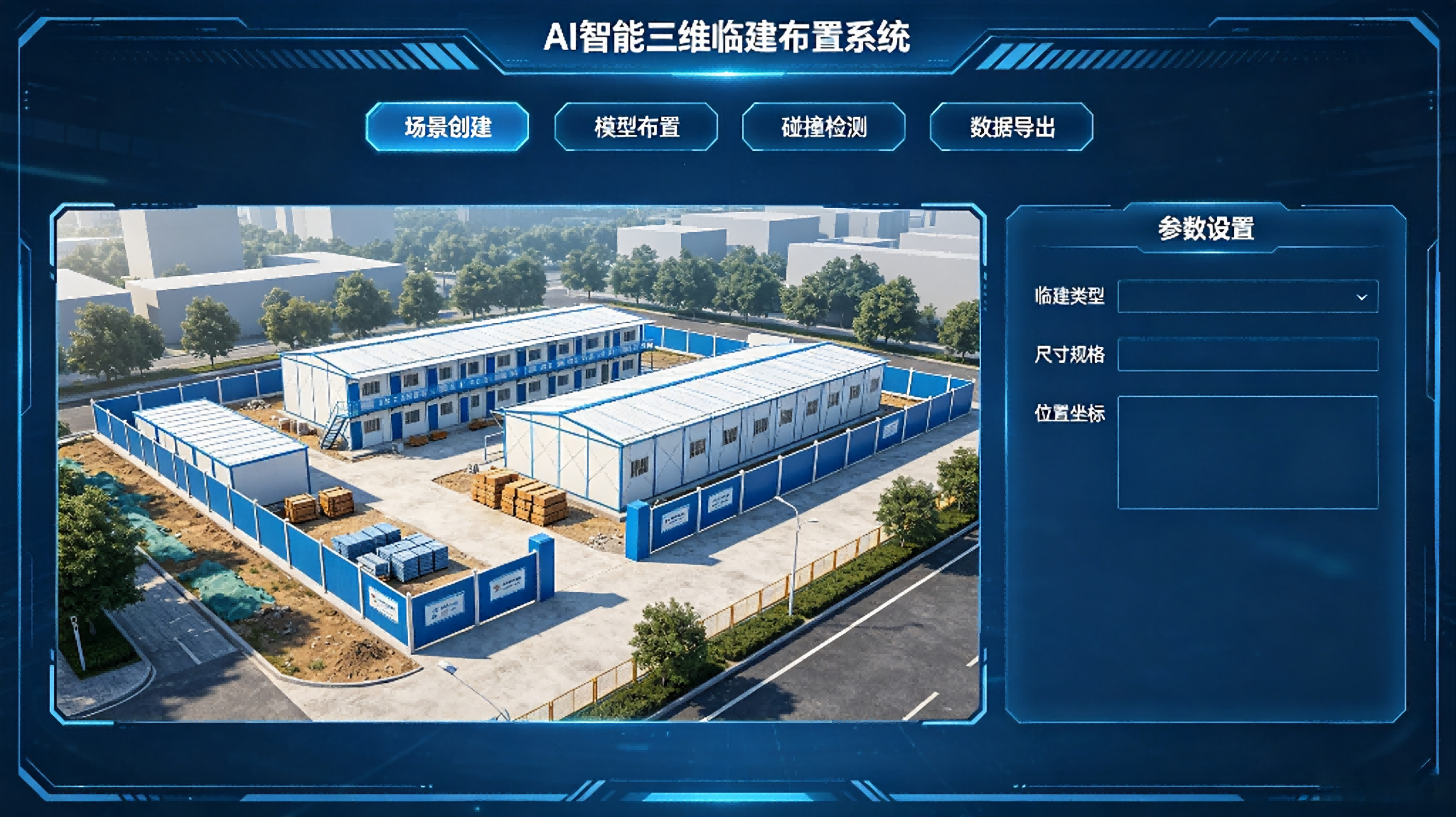 AI智能三维临建布置系统