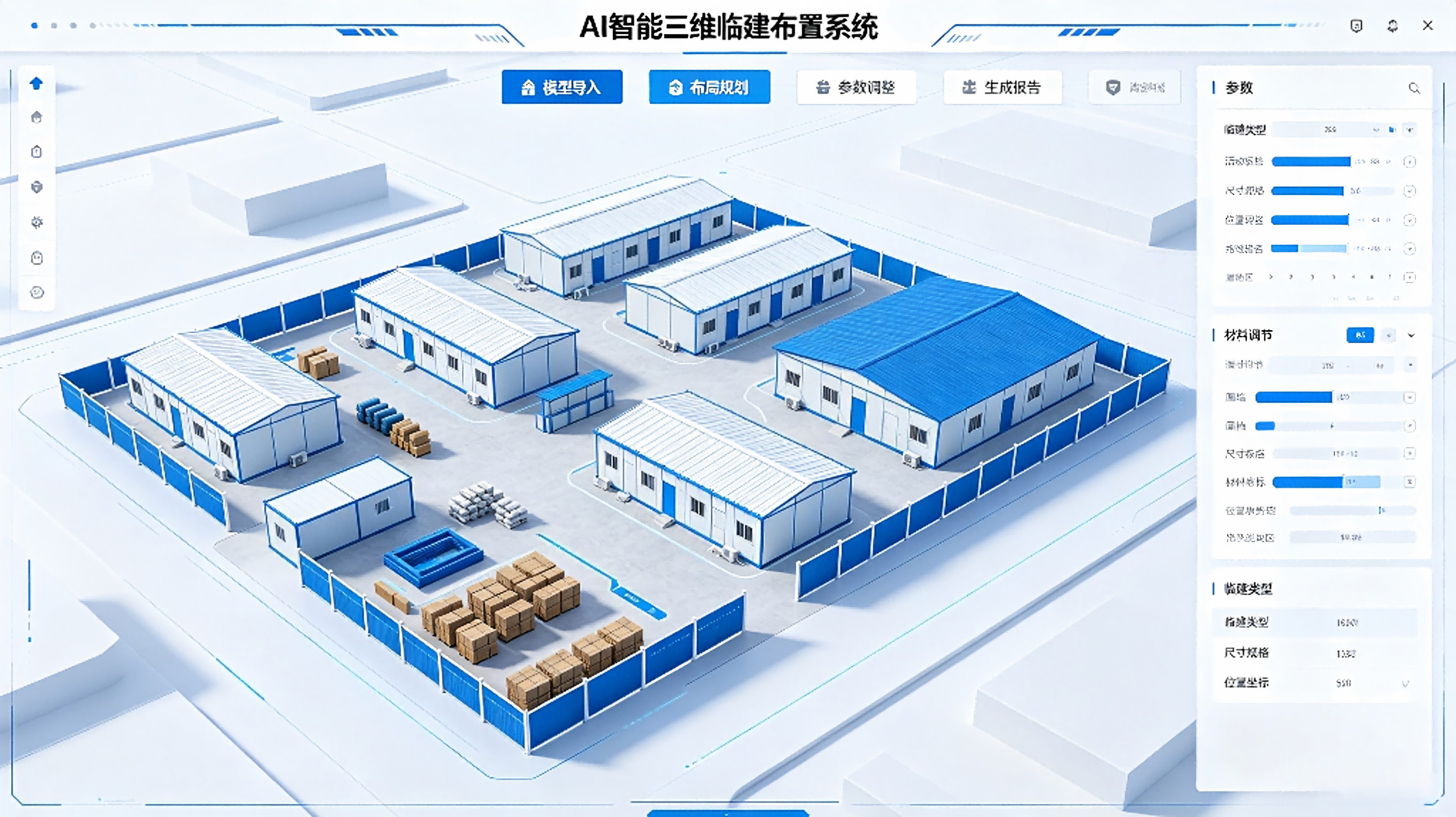 AI智能三维临建布置系统